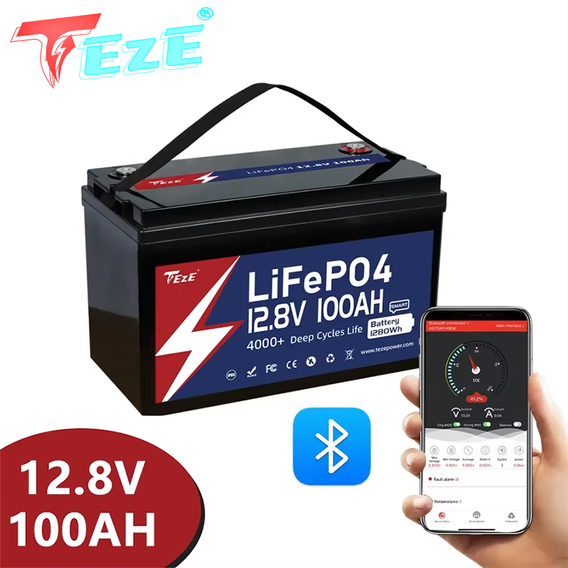 Lifepo4 12V 100Ah Bms Bluetooth - 8000 Cycle 12V 24V Lifepo4 Battery