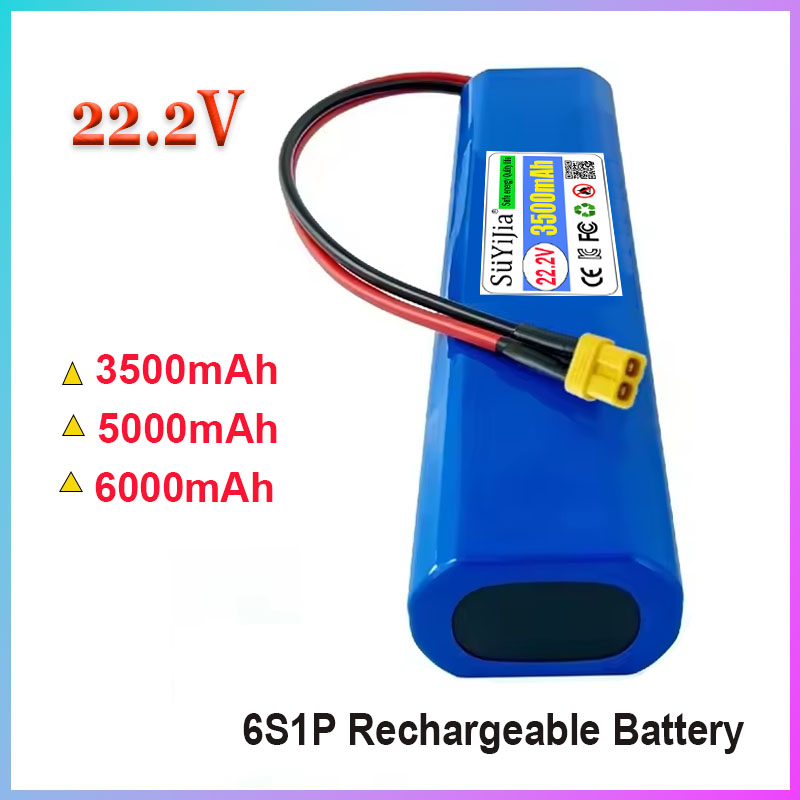 6S Lipo Battery 22.2V 5000Mah - High-Capacity 6S1P 22.2V 5000mAh Battery Rechargeable