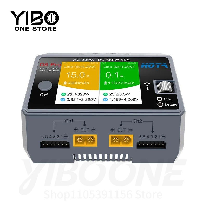 D6 Pro Black AC 200W DC 2x325W - Hota D6 Pro Dual Lipo Charger ulasan dan harga