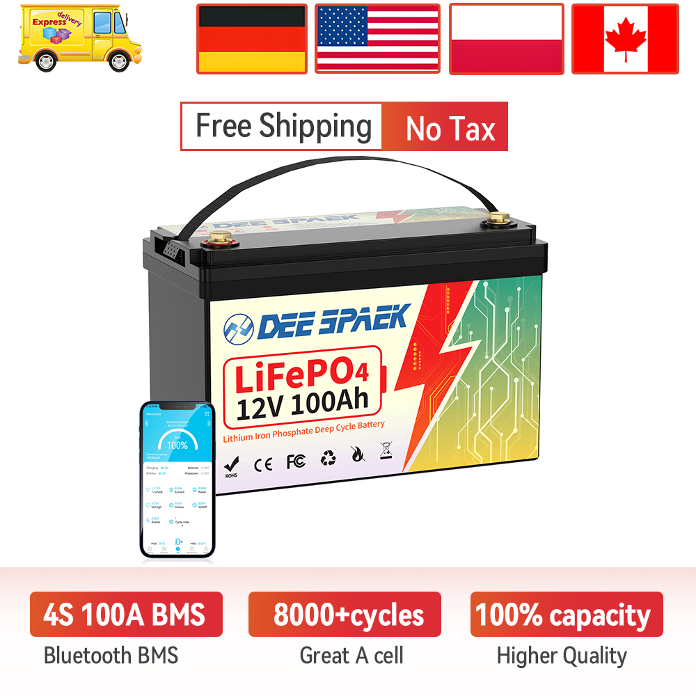 DEEPSPAEK 12V 100Ah Lifepo4 Ba - Lifepo4 12V 100Ah Bms Bluetooth ulasan dan harga