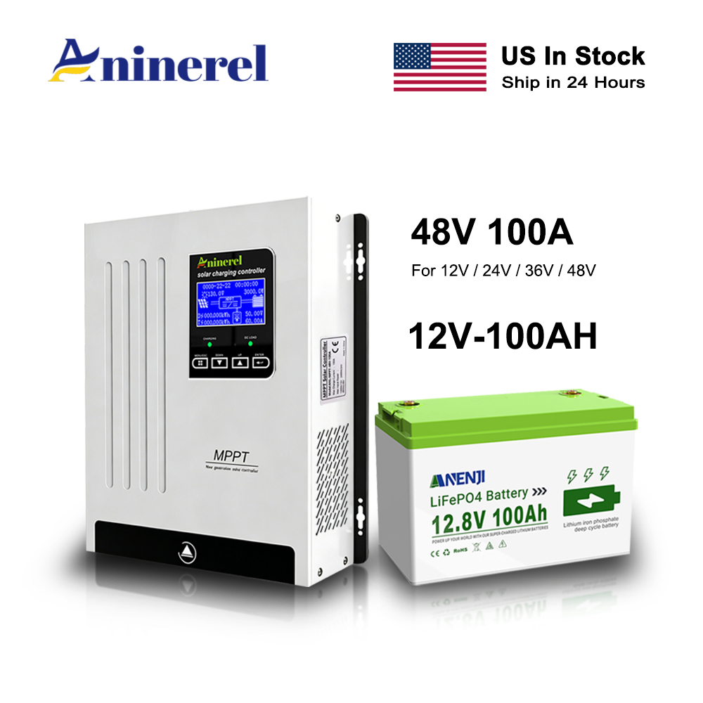 Aninerel 100A Solar Charge Con - Lifepo4 12V 100Ah Bms Bluetooth ulasan dan harga