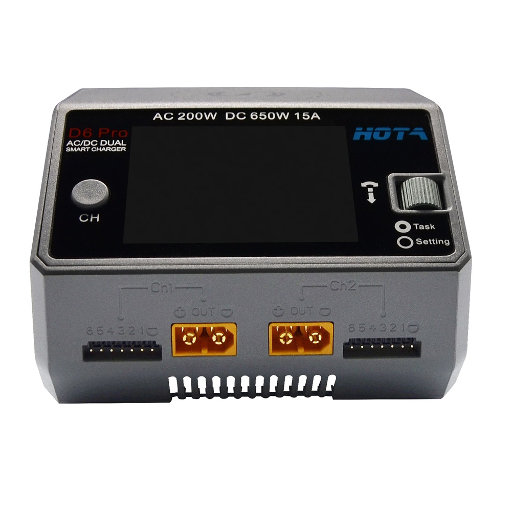 HOTA D6 Pro Black AC 200w DC 2 - Hota D6 Pro Dual Lipo Charger ulasan dan harga